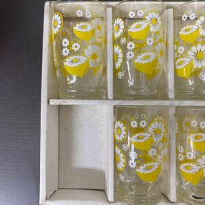 昭和レトロ レモン柄 ガラスコップ レトロポップ ドリンクグラス グラス ヴィンテージ フルーツ 花柄 当時品の画像10