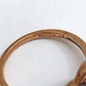 中古美品 ピンキー&ダイアン Pinky&Dianne 指輪 リング 10金 K10 ゴールド ハート型 アメシスト付 サイズ8.5号 重量1.5g 質屋出品の画像4