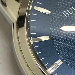 中古品 BULOVA ブローバ 腕時計 C837591 96B197 クオーツ 電池式 デイト付き 青文字盤 質屋出品の画像10