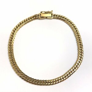  beautiful goods flat bracele 18 gold K18 Gold 6 surface flat double arm around 17.5cm weight 10.1g accessory precious metal gold investment pawnshop exhibition 