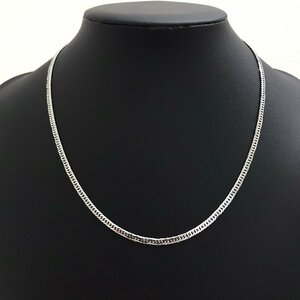  beautiful goods platinum Pt850 white gold 6 surface flat double necklace accessory length 48cm weight 20.2g gold investment pawnshop exhibition 