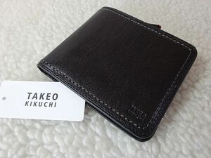 【新品/本物】TAKEO KIKUCHI（タケオキクチ）二つ折財布/黒 ￥14,300-☆★☆