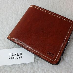 【新品/本物】TAKEO KIKUCHI（タケオキクチ）二つ折財布/キャメル ￥14,300-☆★☆の画像1