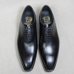 定価6万 未使用PERFETTO ペルフェット 最高級ライン 洗練されたホールカットシューズ UK8 日本製手製革靴半カラスビナセーコービスポーク級の画像5