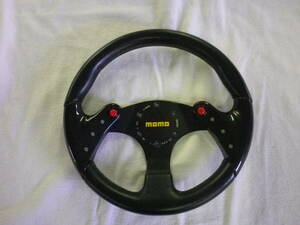 ◆　MOMO spider F1 モモ スパイダーF1 CONSEPT 35Φ ブラックレザー＆カーボン調グリップ　中古　格安出品　◆