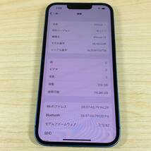 ジャンク Apple版 iPhone13 128GB Blue MLNG3J/A SIMロック解除済 アクティベーションロックオフ [564P16-41613]_画像3