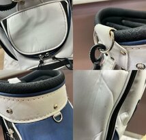 1◆402 HONMA(ホンマ) キャディバッグ 9型 5分割 ホワイト×ネイビー [札幌・店頭引取可]_画像6