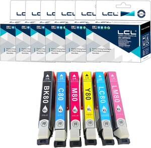 LCL EPSON用 IC6CL80 IC6CL80L IC80L 80L 大容量 残量表示付き （6色セット）互換インクカートリ