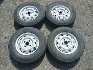 DaihatsuGenuineスチールWheels DUNLOP145R12StudlessTires truck Van ４ナンバー貨物HijetTCargo 他 CarryTEveryにも