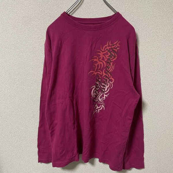 【マイカル】メンズデザインシャツ　ピンク　Lサイズ　長袖　かっこいい　1300→900