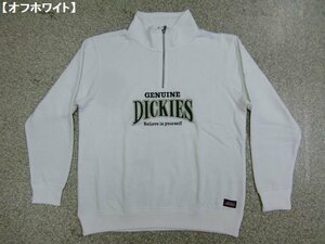 新品 ディッキーズ ハーフZIP裏毛トレーナー白M GENUINE DicKies スウェット メンズ アメカジ ワーク ゴルフ ロゴ刺繍 かっこいい ゆったり