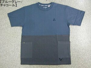 新品 GERRY/ジェリー 半袖Ｔシャツ青M メンズ レディース アメカジ アウトドア ポケット 切替 ロゴT かっこいい お洒落 父の日 メール便可