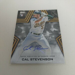 2023 Topps Series 2 Cal Stevenson Baseball Stars Black 036/199 Auto RC #BSA-CST