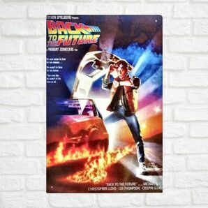 ブリキ看板 Back to the future バックトゥザフューチャー 190 映画 ハリウッド プレート アメリカン雑貨 インテリア レトロ ビンテージの画像1