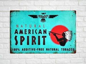 ブリキ看板 AMERICAN SPIRIT アメスピ 79 メタルプレート DIY インテリア たばこ シガー アメリカン雑貨 レトロ風 世田谷ベース おしゃれ