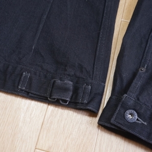 J365 即決 美品 KURO クロ リアルユーズド加工 ファースト 対戦モデルタイプ ブラック デニムジャケット Gジャン S 日本製の画像9