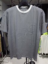 uniform experiment ユニフォームエクスペリメント 21SS (UE-210063) DRIPPING NARROW BORDER POCKET TEE Tシャツ 新品 黒 2 定価15400円_画像3