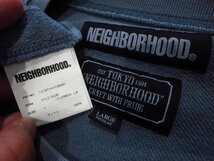 NEIGHBORHOOD ネイバーフッド WILD SIDE / C-CREW . LS ダメージ加工 クルーネック スウェット 青 L_画像3