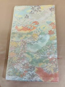 新品保管品　正絹　袋帯　六通柄　吉祥紋様の織り　金属糸　金銀色糸　訪問着や付下げに　結婚式/パーティ　慶事に　