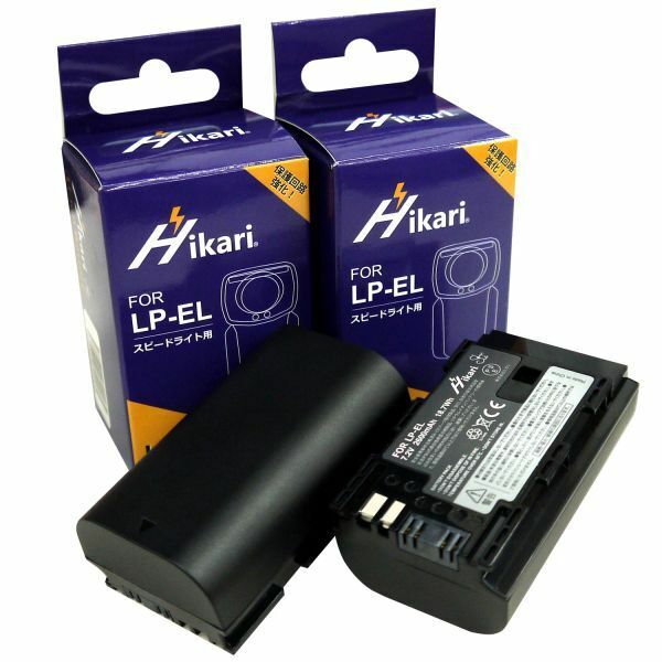 LP-EL キャノン　大容量 　スピードライト用　互換バッテリー　2個　EL-1 EL-5 専用　（ストロボ　スピードライト本体で残量表示可能）
