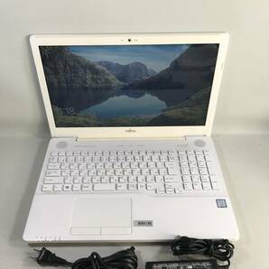 S4742◇FUJITSU 富士通 LIFEBOOK AH50/B3 ノートパソコン PC FMVA50B3WP Intel(R) Core i7-7700HQ CPU 2.80GHz アダプター付 現状品 240412の画像1