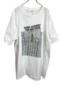 Insonnia PROJECTS インソニアプロジェクト 半袖Tシャツ　プリント　RAGE AGAINST THE MACHINE ホワイト 44783754■