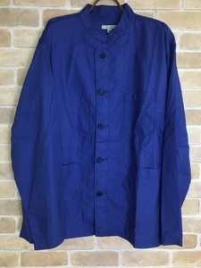 USA製 Engineered Garments ガーメンツ ノーカラージャケット CHARCOAL チャコール シャツジャケ ポケット ブルー系 M 33838049