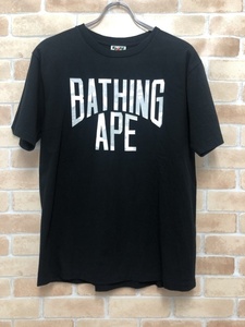A BATHING APE アベイシングエイプ Tシャツ 半袖 ロゴ ブラック L 111354597