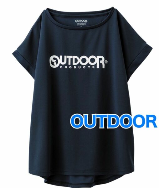 OUTDOOR フレンチスリーブTシャツ メッシュ　3L レディース　ネイビー系　1枚　送料込み