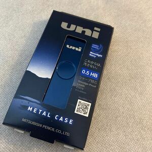 《未使用》UNI Metal Case メタルケース シャープ替芯　0.5mm HB Moonlight Navy