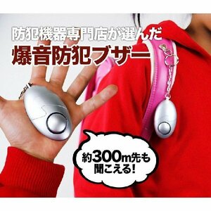 防犯ブザー シルバー 防犯ブザー/防犯アラーム 新品未使用 送料無料 代金引換不可