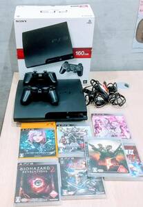 #Y9063A【美品/箱付き】CECH-3000A SONY ブラック ソニー プレステ3 動作品＋ソフト7本付き　PlayStation3 