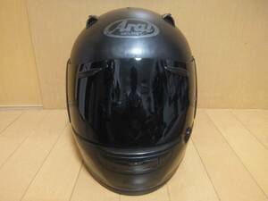 中古 Arai アライ クアンタム-Ｊ QUANTUM-J サイズL(59・60) フラットブラック フルフェイス ヘルメット スモークシールドド交換