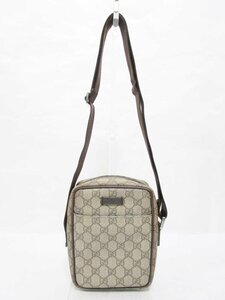 【送料込】GUCCI グッチ ショルダーバッグ ブラウン 茶 GGスプリーム GG Supreme クロスボディ メッセンジャー 斜め掛け サコッシュ/958681