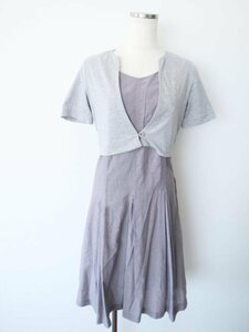 [ including carriage ]FABIANA FILIPPIfabi hole filipi One-piece S size gray × wistaria color cotton 100% Italy made knee height short sleeves s6436669