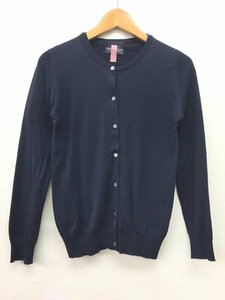 【送料込】 John Smedley ジョンスメドレー アンサンブル ネイビー 紺 コットン 綿 半袖ニット+カーディガン クルーネック sizeS/958789