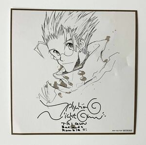 非売品★劇場版トライガン 前売り特典 サイン入りミニ色紙 内藤泰弘 TRIGUN ヴァッシュ・ザ・スタンピード