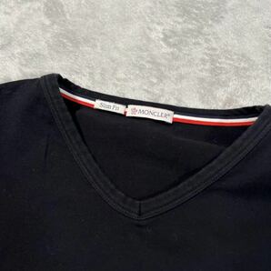 1円 極美品 MONCLER モンクレール マグリア Vネック 黒 半袖Tシャツ XLサイズ ブラック の画像2