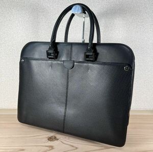 1円 極美品　ダンヒル dunhill ブリーフケース マイクロディーエイト D8 本革 レザー 黒 2室 ビジネスバッグ PC A4収納可 メンズ 鞄　7210