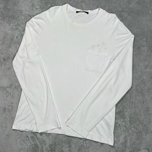 1円〜　LOUIS VUITTON ルイヴィトン　モノグラム　長袖Tシャツ ロンT ホワイト　Mサイズ　7555