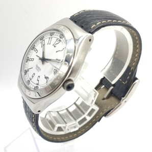 ★稼働品★ 134 Swatch メンズ 腕時計 時計 スウォッチ AG1994 クォーツ クオーツ QUARTZ SWISS MADE 3針 カレンダー レザーベルト SCHの画像3
