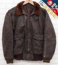 3J4269/米軍実物 L.W.FOSTER SPORTSWEAR社 G-1 黒タグ フライトジャケット ビンテージ_画像1