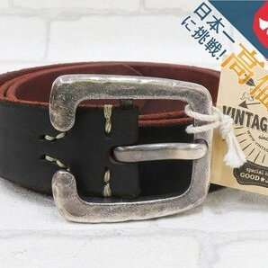 2A7001-12/未使用品 Vintage Works Leather belt DH5536 ヴィンテージワークス レザーベルト 茶芯 サイズ31の画像1