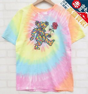 8T1336【クリックポスト対応】 90s グレイトフルデッド 半袖タイダイ染Tシャツ anvilボディ ホンジュラス製 GRATEFUL DEAD