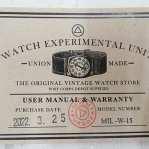 2A7415/未使用品 WMT WATCH EXPERIMENTAL UNIT MIL-W-15 腕時計 自動巻腕時計の画像7