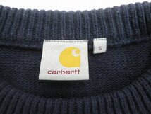 8T1196/Carhartt ウール混クルーネックニット セーター カーハート_画像4