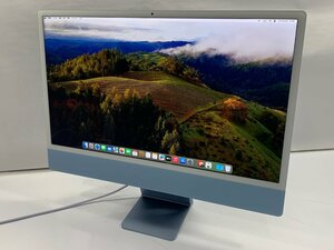 １円スタート！！Apple iMac A2438 (24-inch, M1,2021) ブルー [Dmc]