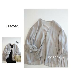 ディスコート Discoat ノーカラー ジップ ジャケット ライトアウター 春アウター size L