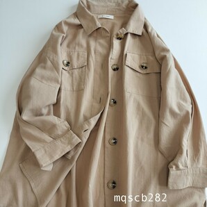 ダブルクローゼット W closet コットン×リネン オーバーサイズ シャツ size M シャツジャケット 春アウターの画像2