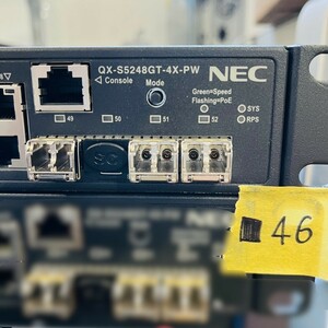 ■46【通電OK】NEC QX-S5248GT-4X-PW 1GbE PoE+ レイヤ2 スイッチ L2 switch IRFスタック 10GbE アップリンク SFP+ オープンフロー 